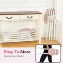 Heart-Shaped Folding Chair – 4-Pack – Comfortable &amp; Space-Saving Design (Grey, Pink, and Brown)