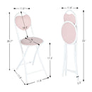 Heart-Shaped Folding Chair – 4-Pack – Comfortable &amp; Space-Saving Design (Grey, Pink, and Brown)
