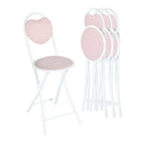 Heart-Shaped Folding Chair – 4-Pack – Comfortable &amp; Space-Saving Design (Grey, Pink, and Brown)