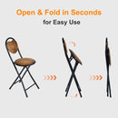 Heart-Shaped Folding Chair – 4-Pack – Comfortable &amp; Space-Saving Design (Grey, Pink, and Brown)