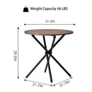 Round Espresso Dining Table – 31.5” Diameter, X-Shaped Metal Base, 66 lbs Weight Capacity