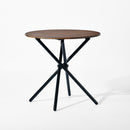 Round Espresso Dining Table – 31.5” Diameter, X-Shaped Metal Base, 66 lbs Weight Capacity