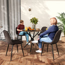 Round Espresso Dining Table – 31.5” Diameter, X-Shaped Metal Base, 66 lbs Weight Capacity