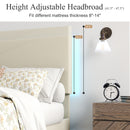 Upholstered Bed Frame with LED Lights & USB Charging Ports – Queen Size, Beige & Grey Colors