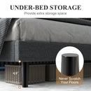 Upholstered Bed Frame with LED Lights & USB Charging Ports – Queen Size, Beige & Grey Colors