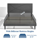 Upholstered Bed Frame with LED Lights & USB Charging Ports – Queen Size, Beige & Grey Colors