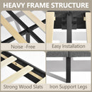 Upholstered Bed Frame with LED Lights & USB Charging Ports – Modern Grey Fabric with Adjustable Headboard