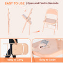 Set of 4 Portable Folding Chair – Convenient and Durable Seating Solution, Apricot/Blue/Grey