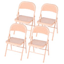 Set of 4 Portable Folding Chair – Convenient and Durable Seating Solution, Apricot/Blue/Grey