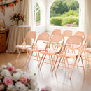 Set of 4 Portable Folding Chair – Convenient and Durable Seating Solution, Apricot/Blue/Grey