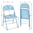 Set of 4 Portable Folding Chair – Convenient and Durable Seating Solution, Apricot/Blue/Grey