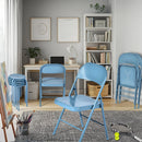 Set of 4 Portable Folding Chair – Convenient and Durable Seating Solution, Apricot/Blue/Grey