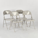 Set of 4 Portable Folding Chair – Convenient and Durable Seating Solution, Apricot/Blue/Grey