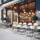 Set of 4 Portable Folding Chair – Convenient and Durable Seating Solution, Apricot/Blue/Grey