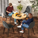 Set of 4 Terry Fabric Swivel Armchair – Grey Polyester Fabric, Ergonomic Design, and Non-Slip Base