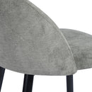 Set of 2 Counter Height 26" Dark Grey Counter Stools – Ergonomic Backrest, Black Metal Legs, Modern Design