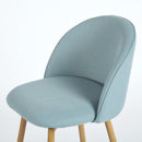 Set of 2 Modern Fabric Swivel Barstools with Metal Legs in Wood Finish – Beige, Grey, or Blue