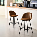 Swivel 26" Count Barstools Set of 2, Suede Brown