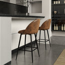 Swivel 26" Count Barstools Set of 2, Suede Brown