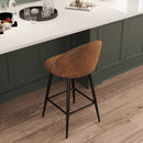 Swivel 26" Count Barstools Set of 2, Suede Brown