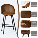 Swivel 26" Count Barstools Set of 2, Suede Brown
