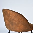 Swivel 26" Count Barstools Set of 2, Suede Brown