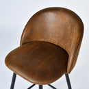 Swivel 26" Count Barstools Set of 2, Suede Brown