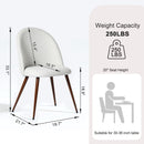 Haven Fabric Beige Chair with Walnut Legs Set of 2