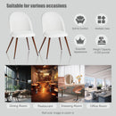 Haven Fabric Beige Chair with Walnut Legs Set of 2