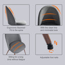 Set of 2 Grey Fabric Dining Chairs – Ergonomic Backrest, Walnut Legs, Comfortable Cushioned Seat