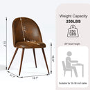 Set of 2 Brown Suede Dining Chairs – Ergonomic Design, Walnut Legs, 250 lbs Weight Capacity