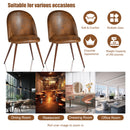 Set of 2 Brown Suede Dining Chairs – Ergonomic Design, Walnut Legs, 250 lbs Weight Capacity