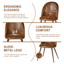 Set of 2 Brown Suede Dining Chairs – Ergonomic Design, Walnut Legs, 250 lbs Weight Capacity