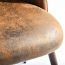 5-Piece Dining Set – Marble-Style Table with 4 Brown Suede Chairs | Modern & Elegant