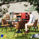 Set of 2 Brown Suede Dining Chairs – Ergonomic Design, Walnut Legs, 250 lbs Weight Capacity