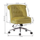 Height Adjustable Fabric Upholstery Office Chair, Ginger/Green