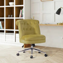 Height Adjustable Fabric Upholstery Office Chair, Ginger/Green