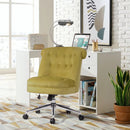 Height Adjustable Fabric Upholstery Office Chair, Ginger/Green