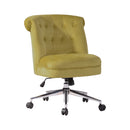 Height Adjustable Fabric Upholstery Office Chair, Ginger/Green