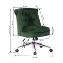 Height Adjustable Fabric Upholstery Office Chair, Ginger/Green
