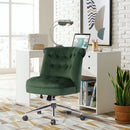 Height Adjustable Fabric Upholstery Office Chair, Ginger/Green