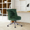 Height Adjustable Fabric Upholstery Office Chair, Ginger/Green