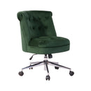 Height Adjustable Fabric Upholstery Office Chair, Ginger/Green