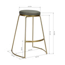 Modern Counter Height Stool with Gold Frame