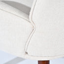 Kanas Beige Fabric Chair with Walnut Legs