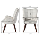 Kanas Beige Fabric Chair with Walnut Legs