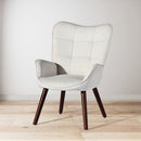 Kanas Beige Fabric Chair with Walnut Legs