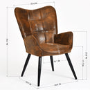 Modern Tufted Accent Chair with Suede Finish – Brown