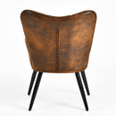 Modern Tufted Accent Chair with Suede Finish – Brown