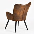 Modern Tufted Accent Chair with Suede Finish – Brown